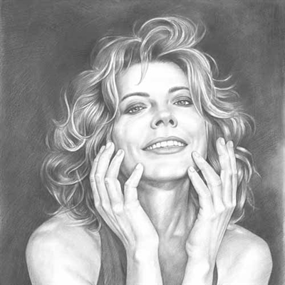 Hand Drawn Pencil Sketch Portrait of A Pretty Woman from A Headshot Photo - myDaVinci